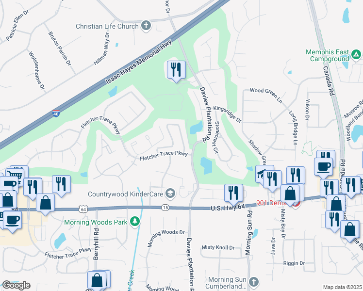 map of restaurants, bars, coffee shops, grocery stores, and more near 3061 Ultragreen Lane in Lakeland