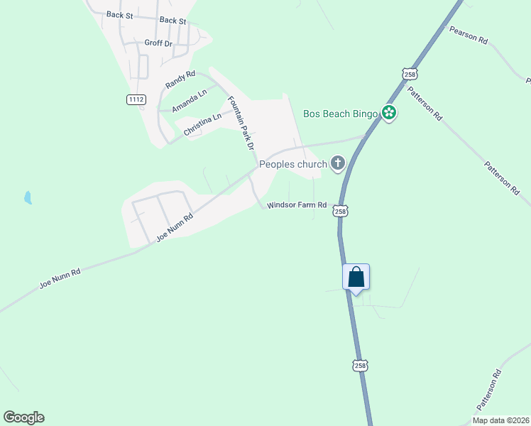 map of restaurants, bars, coffee shops, grocery stores, and more near 233 Windsor Farm Road in Kinston