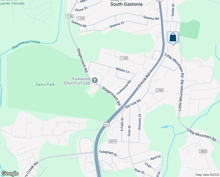 map of restaurants, bars, coffee shops, grocery stores, and more near 306 Stagecoach Road in Gastonia