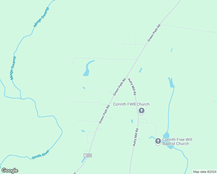 map of restaurants, bars, coffee shops, grocery stores, and more near 1925 Green Path Road in Dunn