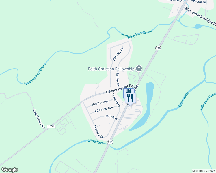 map of restaurants, bars, coffee shops, grocery stores, and more near 3005 Brinkley Drive in Spring Lake