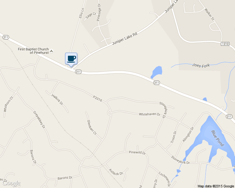 map of restaurants, bars, coffee shops, grocery stores, and more near 101 Stoneykirk Drive in Pinehurst