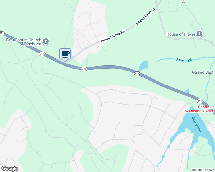 map of restaurants, bars, coffee shops, grocery stores, and more near 101 Stoneykirk Drive in Pinehurst