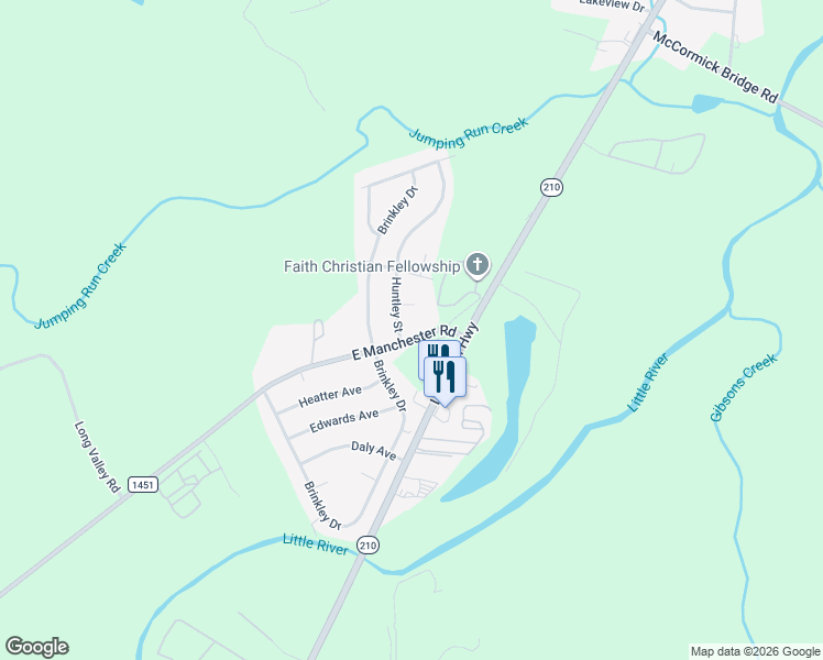 map of restaurants, bars, coffee shops, grocery stores, and more near 1417 East Manchester Road in Spring Lake