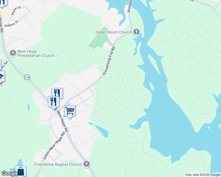 map of restaurants, bars, coffee shops, grocery stores, and more near 100-198 North Lake Wylie Road in Belmont