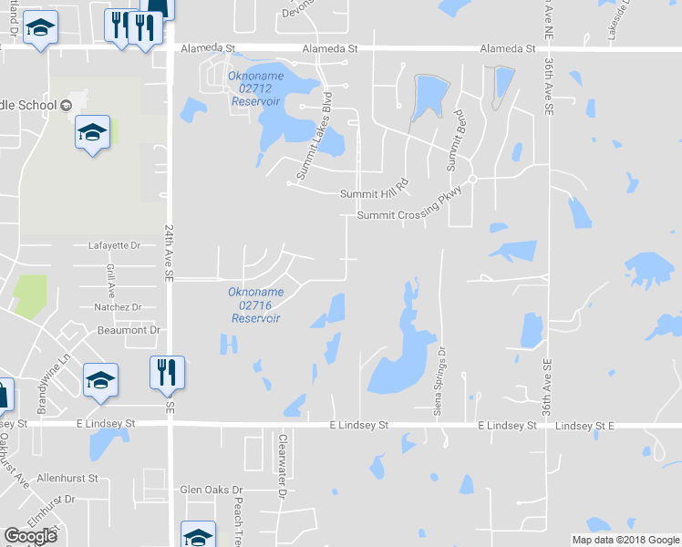 map of restaurants, bars, coffee shops, grocery stores, and more near 2917 Summit Terrace Drive in Norman