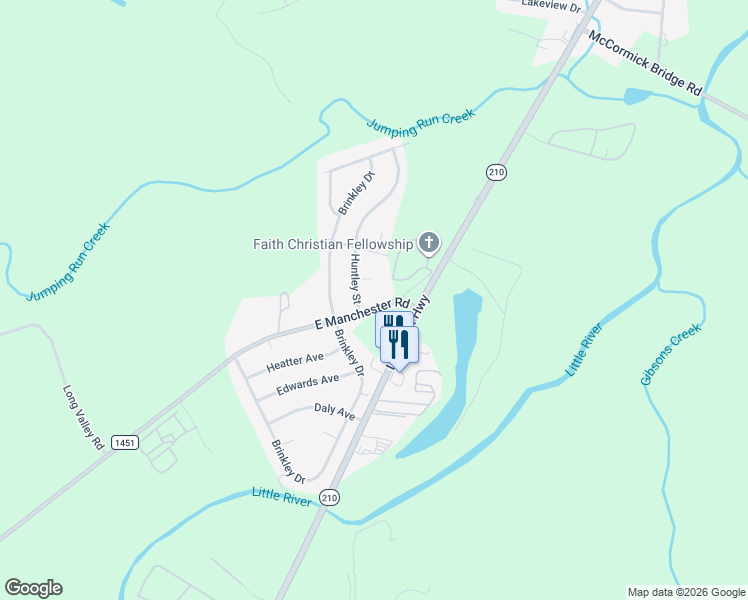 map of restaurants, bars, coffee shops, grocery stores, and more near 1417 East Manchester Road in Spring Lake