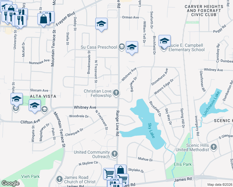 map of restaurants, bars, coffee shops, grocery stores, and more near 3081 Range Line Road in Memphis