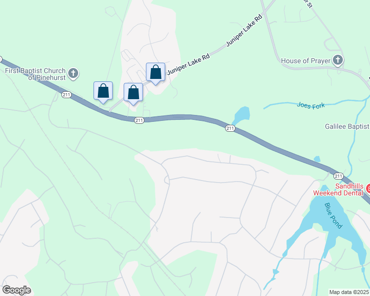 map of restaurants, bars, coffee shops, grocery stores, and more near 99 Stoneykirk Drive in Pinehurst