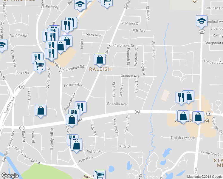 map of restaurants, bars, coffee shops, grocery stores, and more near 3081 Earnett Street in Memphis