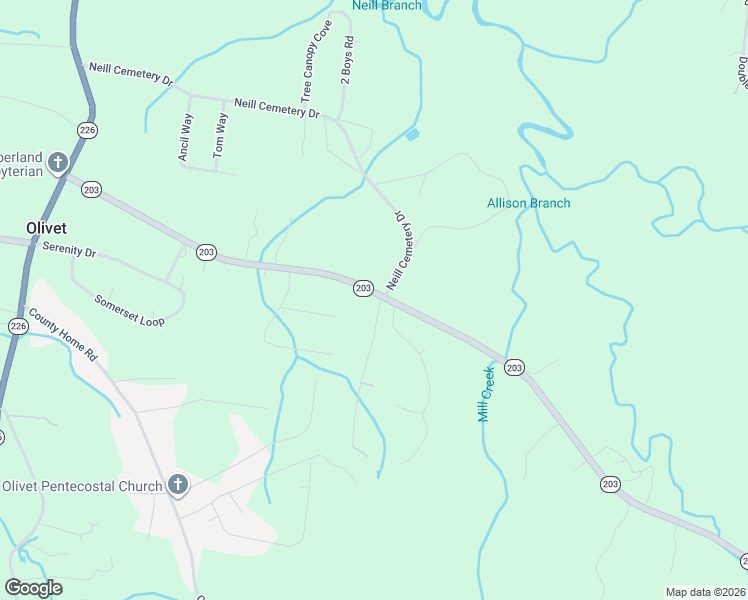 map of restaurants, bars, coffee shops, grocery stores, and more near 880 Tennessee 203 in Savannah
