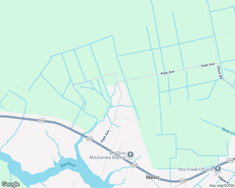 map of restaurants, bars, coffee shops, grocery stores, and more near 423 Park Avenue in Bayboro