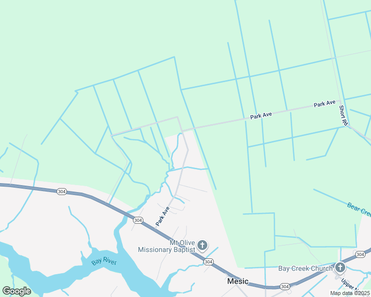 map of restaurants, bars, coffee shops, grocery stores, and more near 423 Park Avenue in Bayboro