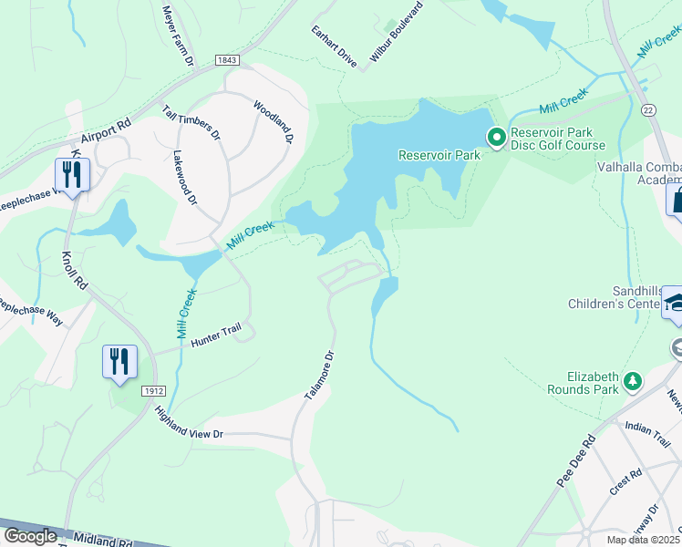 map of restaurants, bars, coffee shops, grocery stores, and more near 2137 Creswell Drive in Southern Pines