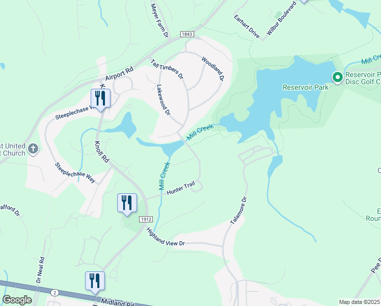 map of restaurants, bars, coffee shops, grocery stores, and more near 122 Edgewater Place in Pinehurst