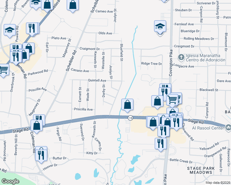 map of restaurants, bars, coffee shops, grocery stores, and more near 824 Jasper Avenue in Memphis