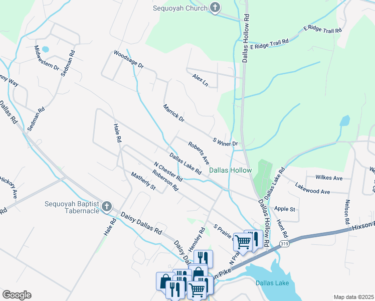 map of restaurants, bars, coffee shops, grocery stores, and more near 1514 Roberts Avenue in Hamilton County