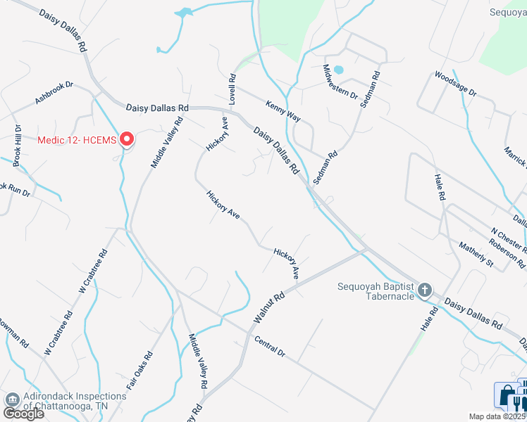 map of restaurants, bars, coffee shops, grocery stores, and more near 1017 Hickory Avenue in Middle Valley