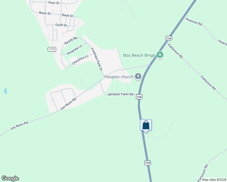 map of restaurants, bars, coffee shops, grocery stores, and more near 233 Windsor Farm Road in Kinston