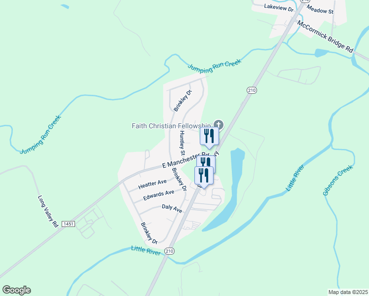 map of restaurants, bars, coffee shops, grocery stores, and more near 3006 Huntley Street in Spring Lake