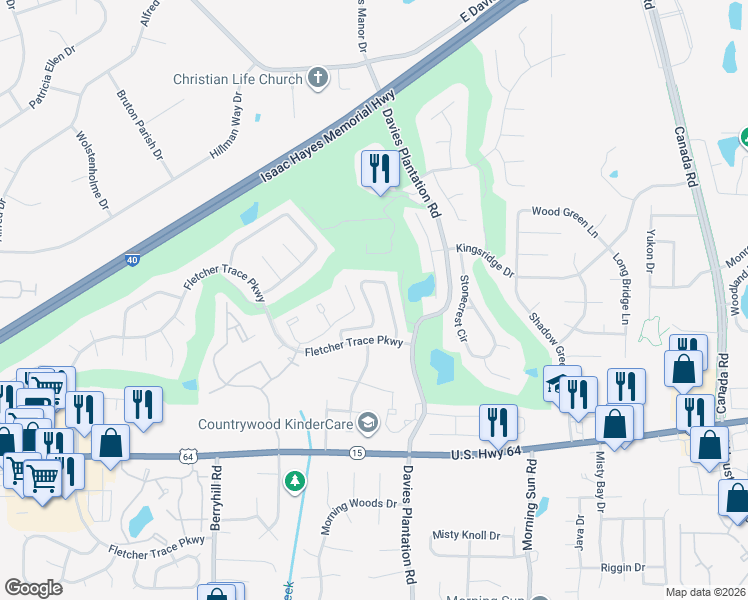 map of restaurants, bars, coffee shops, grocery stores, and more near 3077 Brandon Way Lane in Lakeland