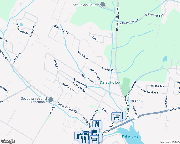 map of restaurants, bars, coffee shops, grocery stores, and more near 1514 Roberts Avenue in Hamilton County