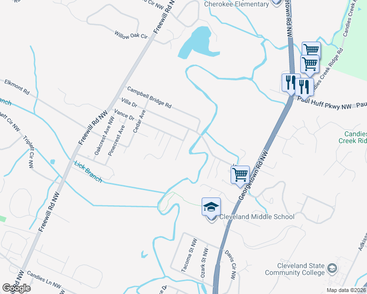 map of restaurants, bars, coffee shops, grocery stores, and more near 165 Eastview Avenue in Cleveland