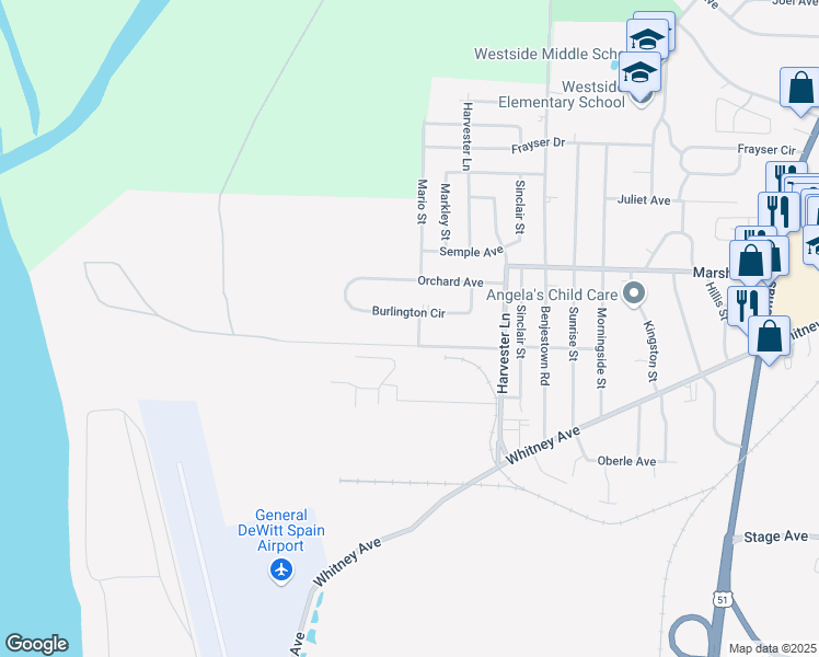 map of restaurants, bars, coffee shops, grocery stores, and more near 518 Klinke Avenue in Memphis