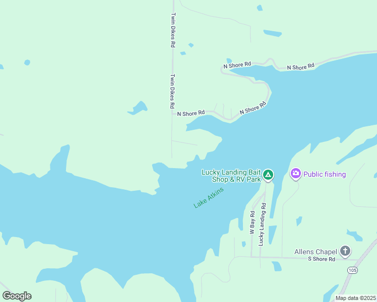 map of restaurants, bars, coffee shops, grocery stores, and more near 122 Sweeden Lane in Atkins