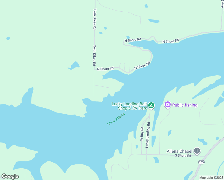 map of restaurants, bars, coffee shops, grocery stores, and more near 122 Sweeden Lane in Atkins