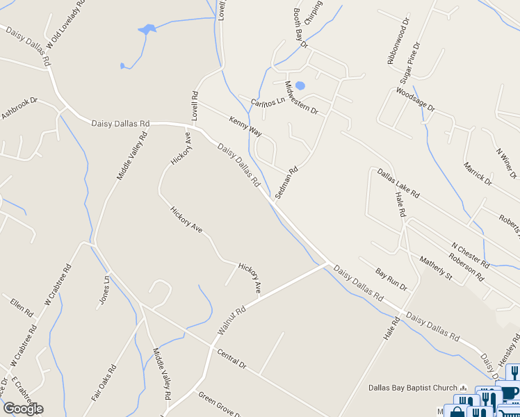 map of restaurants, bars, coffee shops, grocery stores, and more near 8605 Daisy Dallas Rd in Hixson