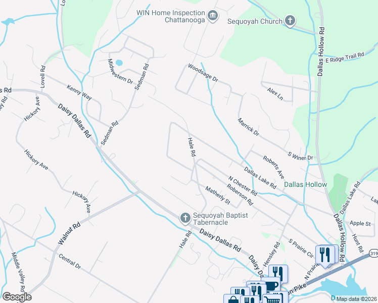 map of restaurants, bars, coffee shops, grocery stores, and more near 8976 Hale Road in Hamilton County