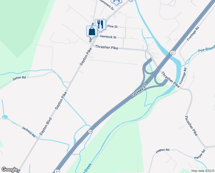 map of restaurants, bars, coffee shops, grocery stores, and more near 7851 Dayton Pike in Soddy-Daisy