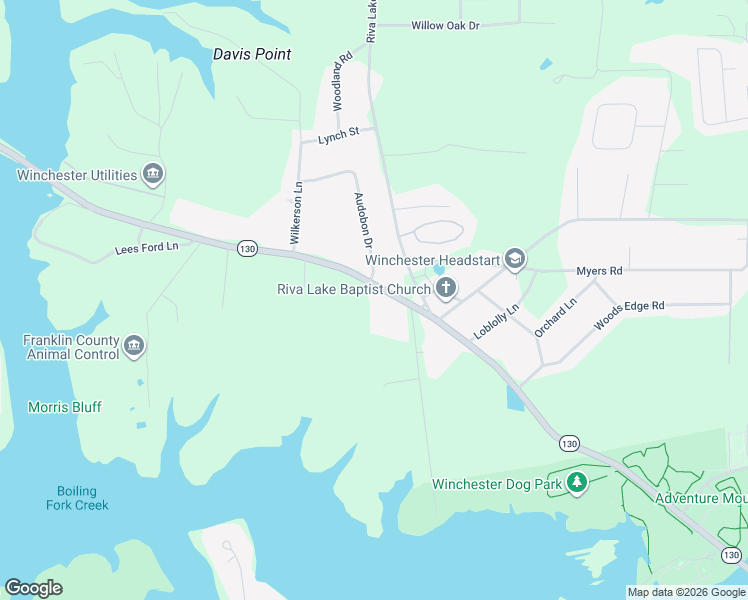 map of restaurants, bars, coffee shops, grocery stores, and more near 2607 Old Tullahoma Road in Winchester