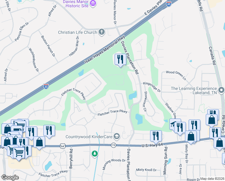 map of restaurants, bars, coffee shops, grocery stores, and more near 9444 Kaki Lane in Lakeland