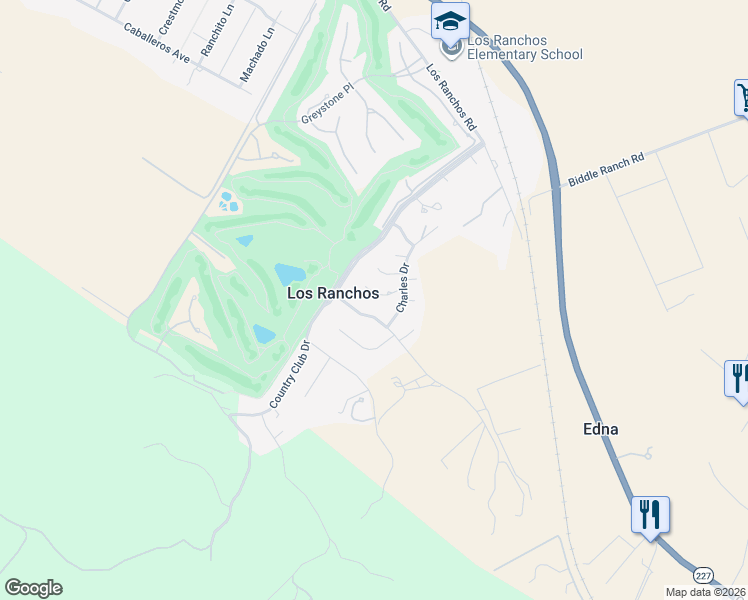 map of restaurants, bars, coffee shops, grocery stores, and more near 6058 Joan Place in San Luis Obispo