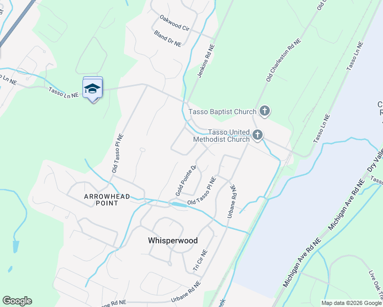 map of restaurants, bars, coffee shops, grocery stores, and more near 5025 Lake Circle Drive Northeast in Cleveland