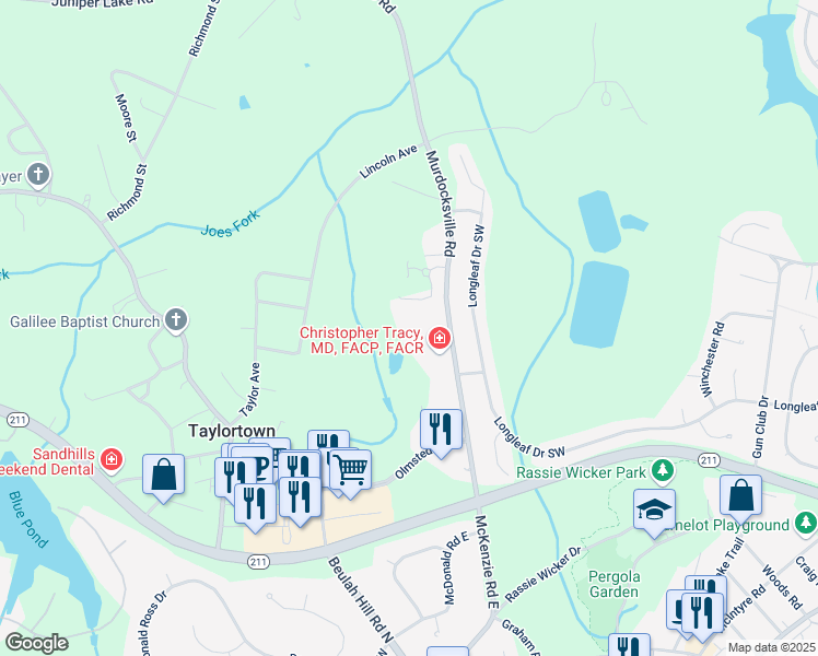 map of restaurants, bars, coffee shops, grocery stores, and more near 4180 Murdocksville Road in West End