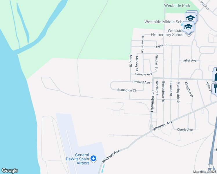 map of restaurants, bars, coffee shops, grocery stores, and more near 449 Burlington Circle in Memphis