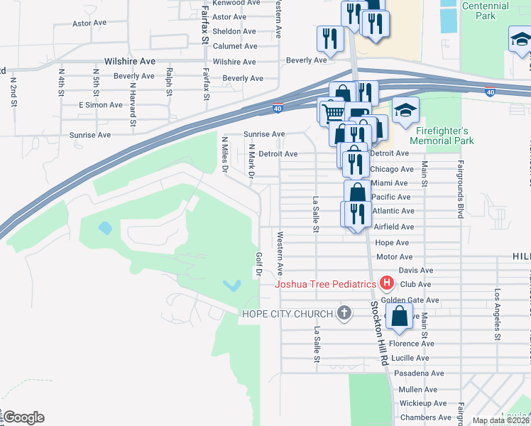 map of restaurants, bars, coffee shops, grocery stores, and more near 2711 Western Avenue in Kingman