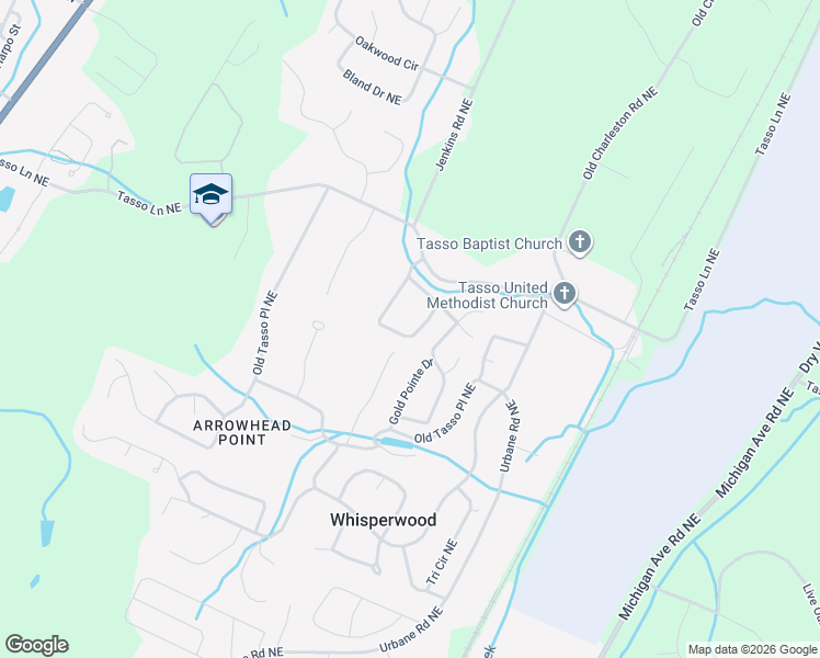 map of restaurants, bars, coffee shops, grocery stores, and more near 5025 Lake Circle Drive Northeast in Cleveland