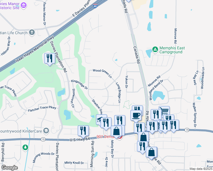 map of restaurants, bars, coffee shops, grocery stores, and more near 3144 Valley Green Cove in Lakeland