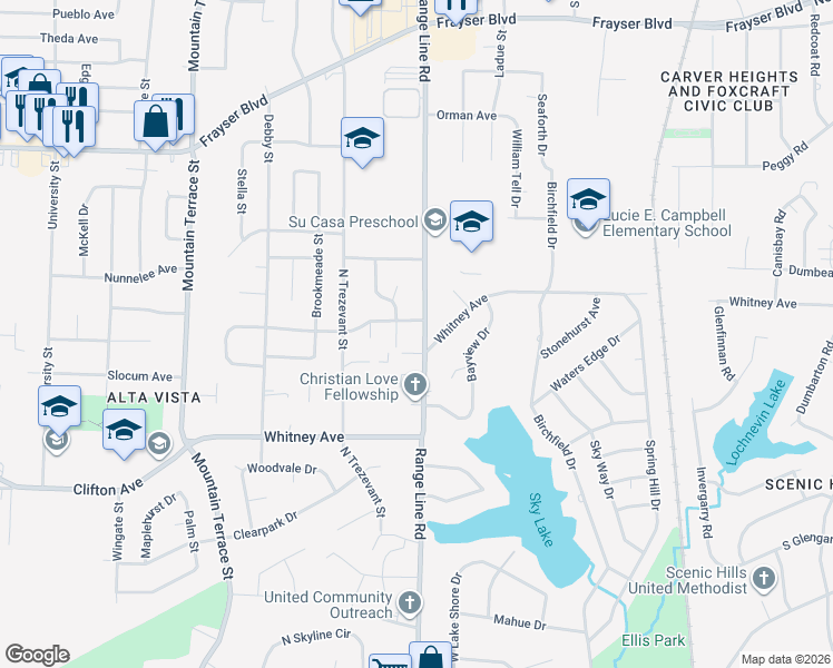 map of restaurants, bars, coffee shops, grocery stores, and more near 3131 Range Line Road in Memphis