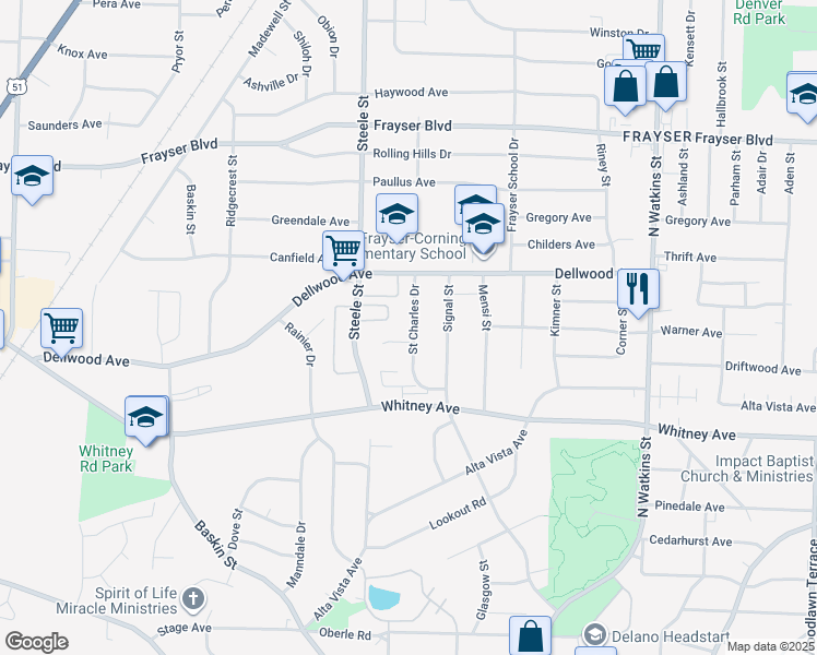 map of restaurants, bars, coffee shops, grocery stores, and more near 1502 Saint Charles Cove in Memphis