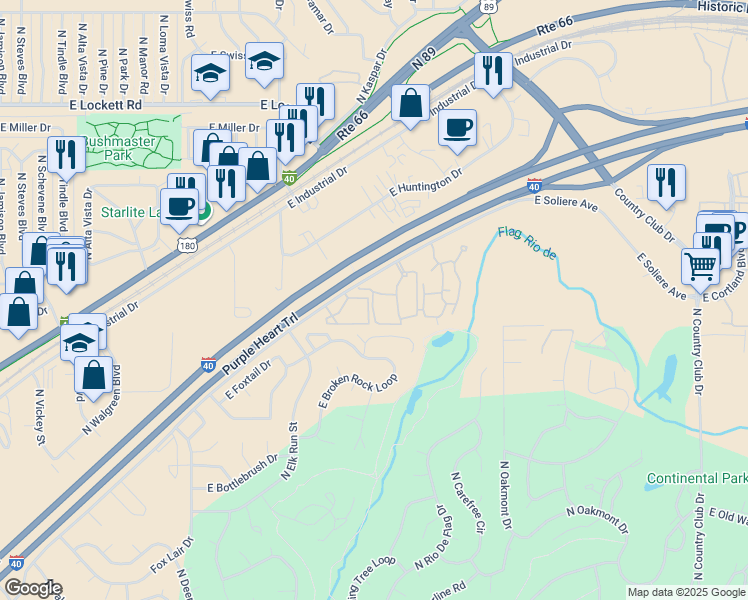 map of restaurants, bars, coffee shops, grocery stores, and more near 4255 East Soliere Avenue in Flagstaff
