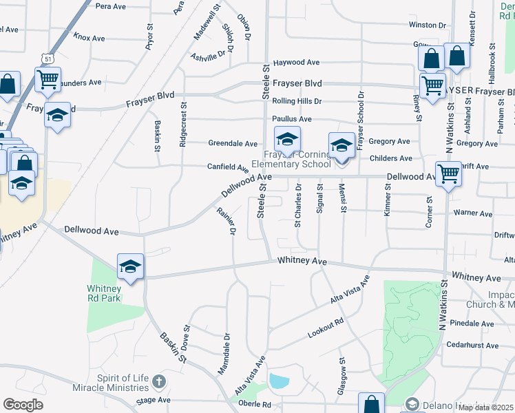 map of restaurants, bars, coffee shops, grocery stores, and more near 1482 Saint Charles Cove in Memphis