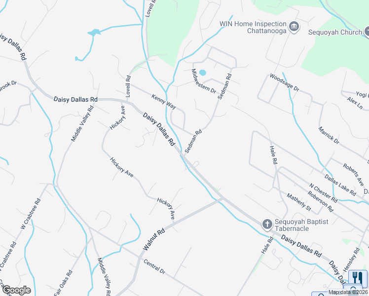 map of restaurants, bars, coffee shops, grocery stores, and more near 8552 Daisy Dallas Road in Hamilton County