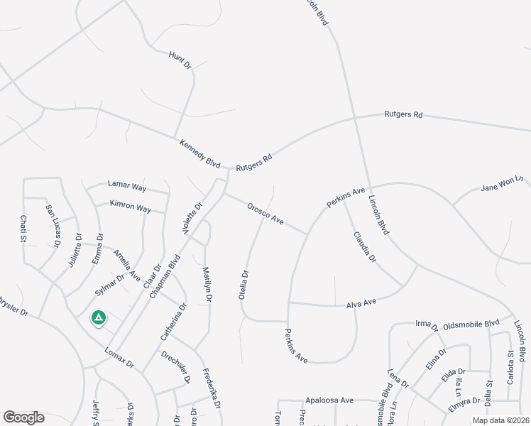 map of restaurants, bars, coffee shops, grocery stores, and more near Orosco Avenue in California City