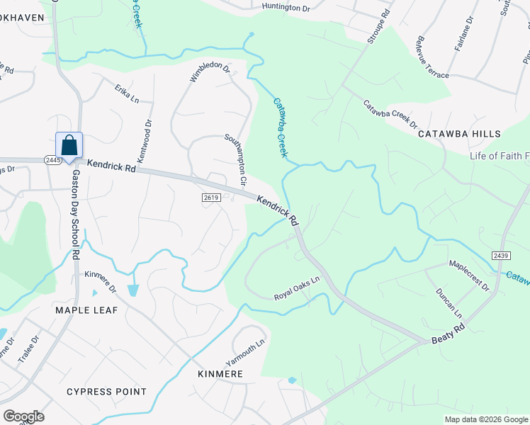 map of restaurants, bars, coffee shops, grocery stores, and more near 2924 Kendrick Road in Gastonia