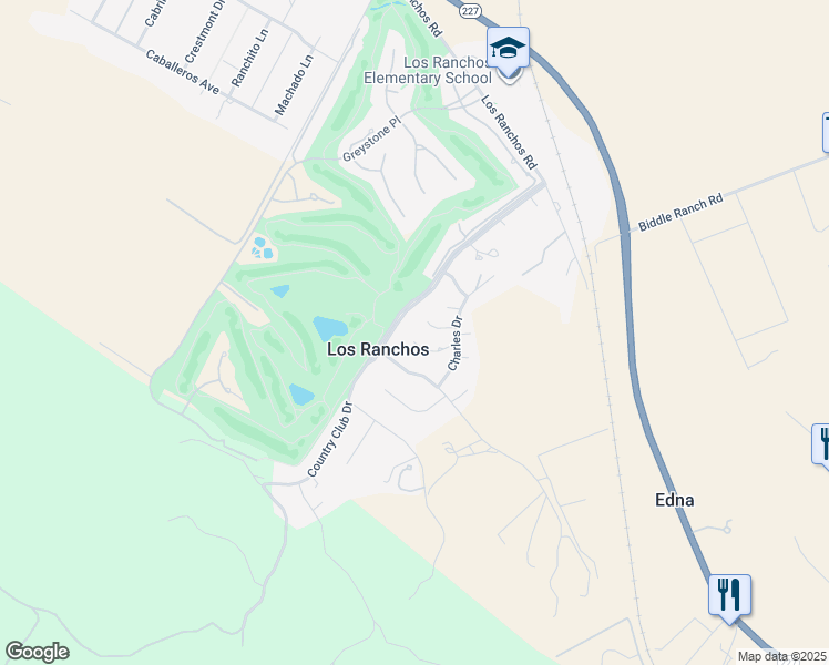 map of restaurants, bars, coffee shops, grocery stores, and more near 6001 Joan Place in San Luis Obispo